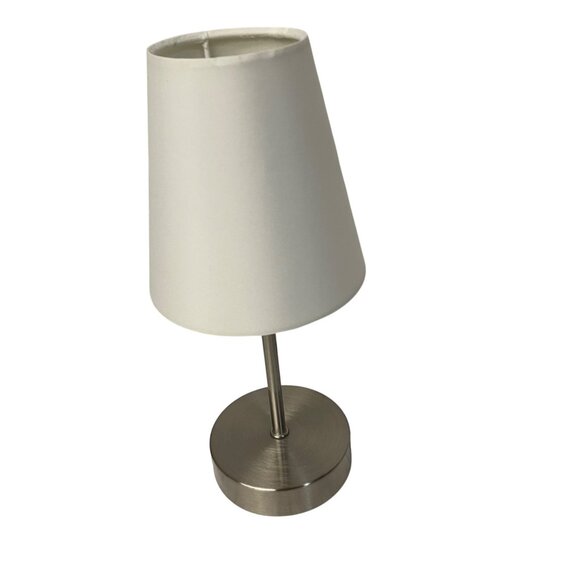 Contemporary White Table Lamp With Metal Base - Picture 1 of 4